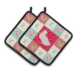 7.5 x 7.5 in. Crested Duck Love Pair of Pot Holders