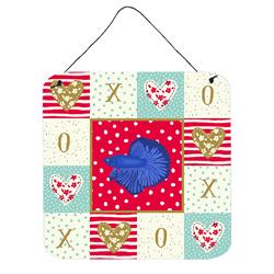 6 x 6 in. Delta Tail Betta Fish Love Wall or Door Hanging Prints