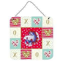 6 x 6 in. Comb Tail Betta Love Wall or Door Hanging Prints