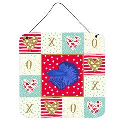 6 x 6 in. Super Delta Tail Betta Love Wall or Door Hanging Prints