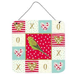 6 x 6 in. Budgerigar Love Wall or Door Hanging Prints