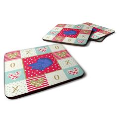 3.5 x 3.5 in. Delta Tail Betta Fish Love Foam Coaster - Set of 4