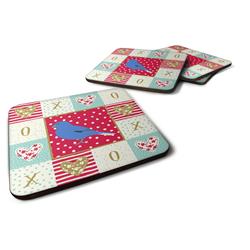 3.5 x 3.5 in. Bunting Love Foam Coaster - Set of 4
