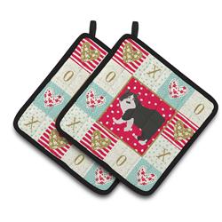CK5593PTHD 7.5 x 7.5 in. Cymric Cat Love Pair of Pot Holders