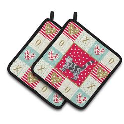 CK5618PTHD 7.5 x 7.5 in. Foldex Exotic Fold No.1 Cat Love Pair of Pot Holders