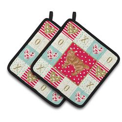 CK5634PTHD 7.5 x 7.5 in. Kurilian Bobtail Cat Love Pair of Pot Holders
