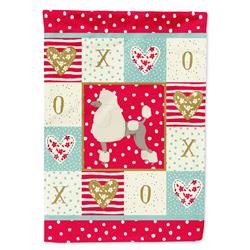 28 x 0.01 x 40 in. Poodle Love Canvas House Flag