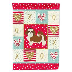 28 x 0.01 x 40 in. Shih Tzu Love Canvas House Flag