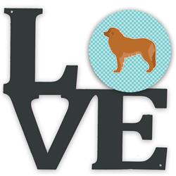 11.5 x 11.75 in. Leonberger Checkerboard Blue Metal Artwork Love Wall Decor