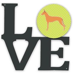 11.5 x 11.75 in. Pharaoh Hound Checkerboard Green Metal Artwork Love Wall Decor