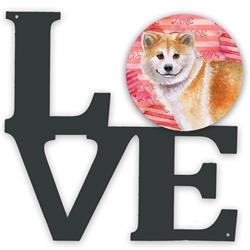 Picture of Carolines Treasures BB9765WALV 11.5 x 11.75 in. Shiba Inu Love Metal Artwork Wall Decor