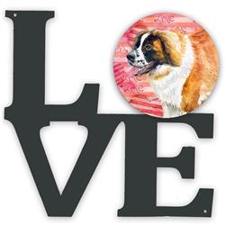 Picture of Carolines Treasures BB9766WALV 11.5 x 11.75 in. Saint Bernard Love Metal Artwork Wall Decor