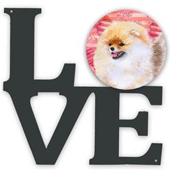 11.5 x 11.75 in. Pomeranian Love Metal Artwork Wall Decor