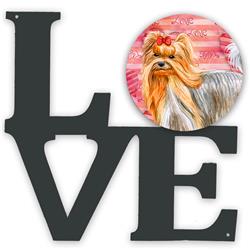 Picture of Carolines Treasures BB9772WALV 11.5 x 11.75 in. Yorkshire Terrier Love Metal Artwork Wall Decor