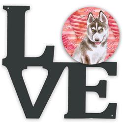 BB9783WALV 11.5 x 11.75 in. Siberian Husky Grey Love Metal Artwork Wall Decor