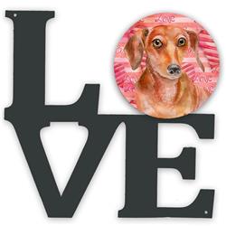 Picture of Carolines Treasures BB9794WALV 11.5 x 11.75 in. Red Dachshund Love Metal Artwork Wall Decor