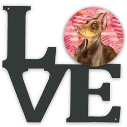 Picture of Carolines Treasures BB9796WALV 11.5 x 11.75 in. Doberman Pinscher Love Metal Artwork Wall Decor