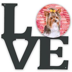 Picture of Carolines Treasures BB9810WALV 11.5 x 11.75 in. Yorkshire Terrier No.2 Love Metal Artwork Wall Decor