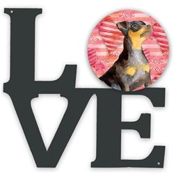 Picture of Carolines Treasures BB9811WALV 11.5 x 11.75 in. Miniature Pinscher No.2 Love Metal Artwork Wall Decor