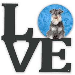 11.5 x 11.75 in. Blue Schnauzer Metal Artwork Love Wall Decor