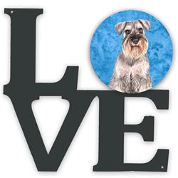 11.5 x 11.75 in. Blue Schnauzer Metal Artwork Love Wall Decor