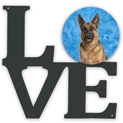 11.5 x 11.75 in. Blue German Shepherd Metal Artwork Love Wall Decor