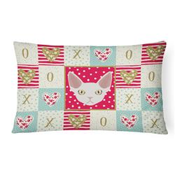 12 x 3 x 16 in. Devon Rex Cat Love Canvas Fabric Decorative Pillow
