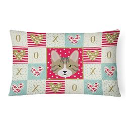 12 x 3 x 16 in. Dragon Li Cat Love Canvas Fabric Decorative Pillow