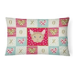 12 x 3 x 16 in. German Rex Cat Love Canvas Fabric Decorative Pillow