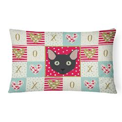 12 x 3 x 16 in. Mandalay Cat Love Canvas Fabric Decorative Pillow