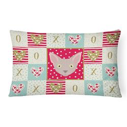 12 x 3 x 16 in. Minskin Cat Love Canvas Fabric Decorative Pillow