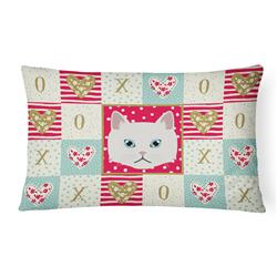 12 x 3 x 16 in. Napoleon Cat Love Canvas Fabric Decorative Pillow