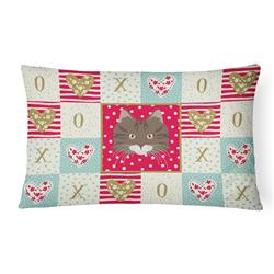 12 x 3 x 16 in. Norwegian Forest Cat Love Canvas Fabric Decorative Pillow