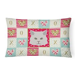 12 x 3 x 16 in. Persian Traditional Cat Love Canvas Fabric Decorative Pillow