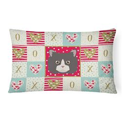 12 x 3 x 16 in. Poodle Cat Love Canvas Fabric Decorative Pillow