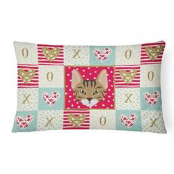 12 x 3 x 16 in. Savannah Cat Love Canvas Fabric Decorative Pillow