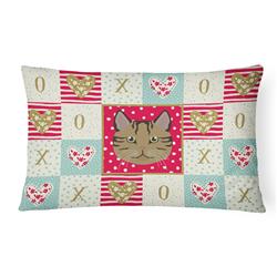 12 x 3 x 16 in. Scottish Straight Cat Love Canvas Fabric Decorative Pillow
