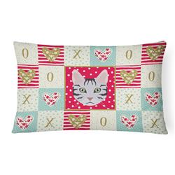 12 x 3 x 16 in. Serengeti Cat Love Canvas Fabric Decorative Pillow