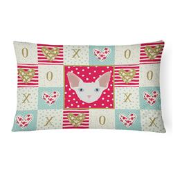 12 x 3 x 16 in. Sphynx Cat Love Canvas Fabric Decorative Pillow
