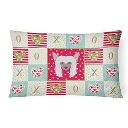 12 x 3 x 16 in. Chinese Crested Love Canvas Fabric Decorative Pillow