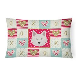 12 x 3 x 16 in. Danish Spitz Love Canvas Fabric Decorative Pillow