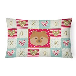 12 x 3 x 16 in. German Spitz Love Canvas Fabric Decorative Pillow