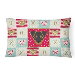 12 x 3 x 16 in. Japanese Terrier Love Canvas Fabric Decorative Pillow