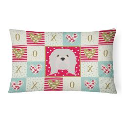 12 x 3 x 16 in. Lhasa Apso Love Canvas Fabric Decorative Pillow