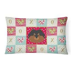 12 x 3 x 16 in. Pomeranian Love Canvas Fabric Decorative Pillow