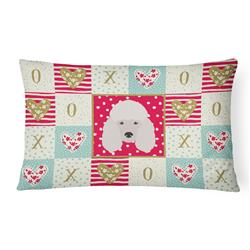 12 x 3 x 16 in. Poodle Love Canvas Fabric Decorative Pillow