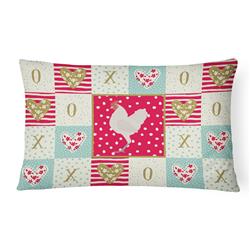 12 x 3 x 16 in. German Langshan Chicken Love Canvas Fabric Decorative Pillow