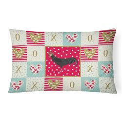 12 x 3 x 16 in. Minorca Ctalalan Chicken Love Canvas Fabric Decorative Pillow