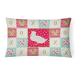 12 x 3 x 16 in. Crested Duck Love Canvas Fabric Decorative Pillow