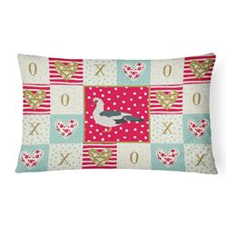 12 x 3 x 16 in. Muscovy Duck Love Canvas Fabric Decorative Pillow